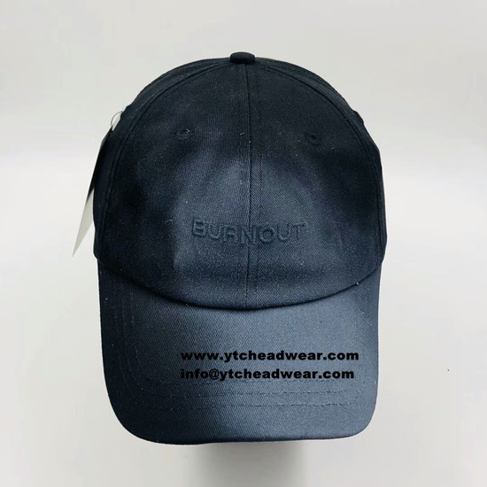 6 panel cotton hats,caps black with embroidery