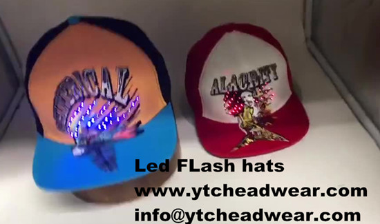 custom Led Flash  hats cap cool headwear