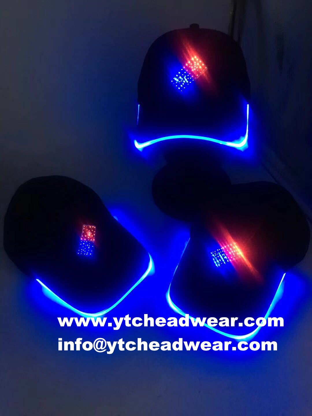 Cool EL flash LED Fiber sport hats baseball caps