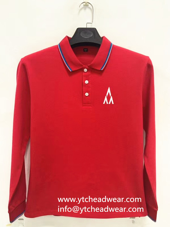 Supply long sleeves  polo shirts with printing