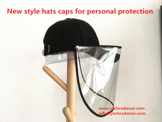 Caps hats with mask as protection equipment