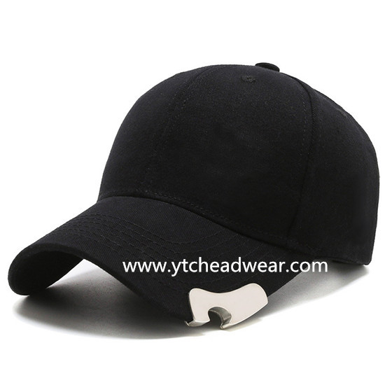 black baseball caps hats with beer opener