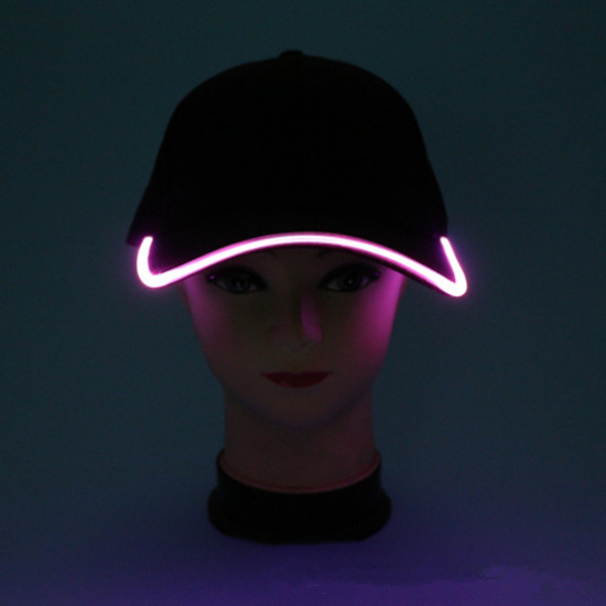 custom embroidery caps with led lights -pink color